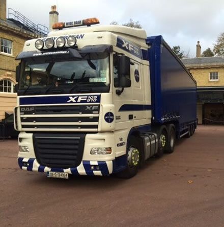 Truck ready to transport machinery